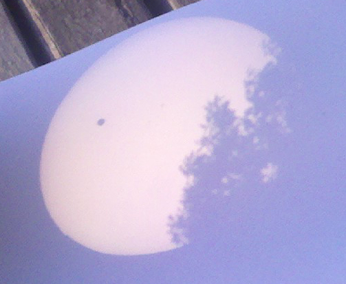 Transit of Venus, June 5, 2012, 8:32pm Sunspotter projection